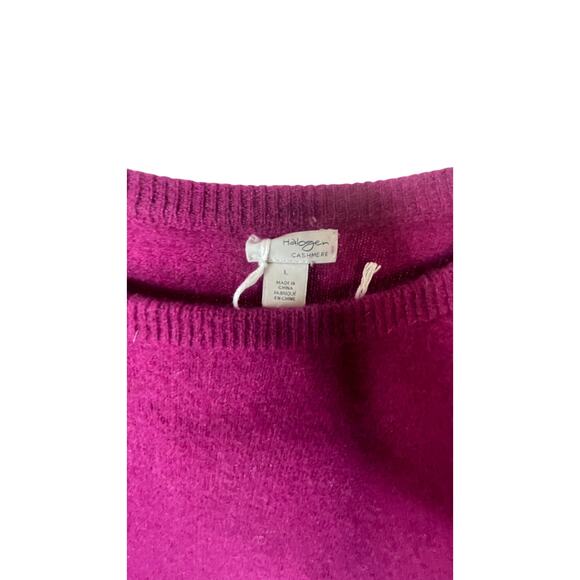 Halogen Purple Womens Crew Neck 100% Cashmere Sweater Sz Large - Picture 4 of 5
